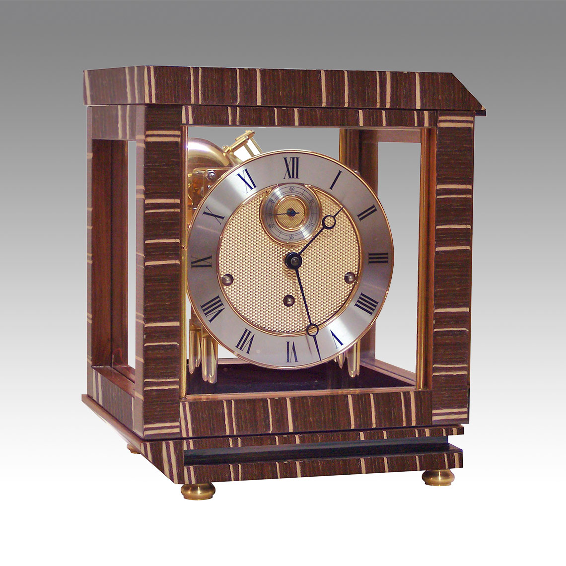 Mante Clock, Table Clock, Cimn Clock, Art.337/1 ruled walnut - 3 melody on rod gong